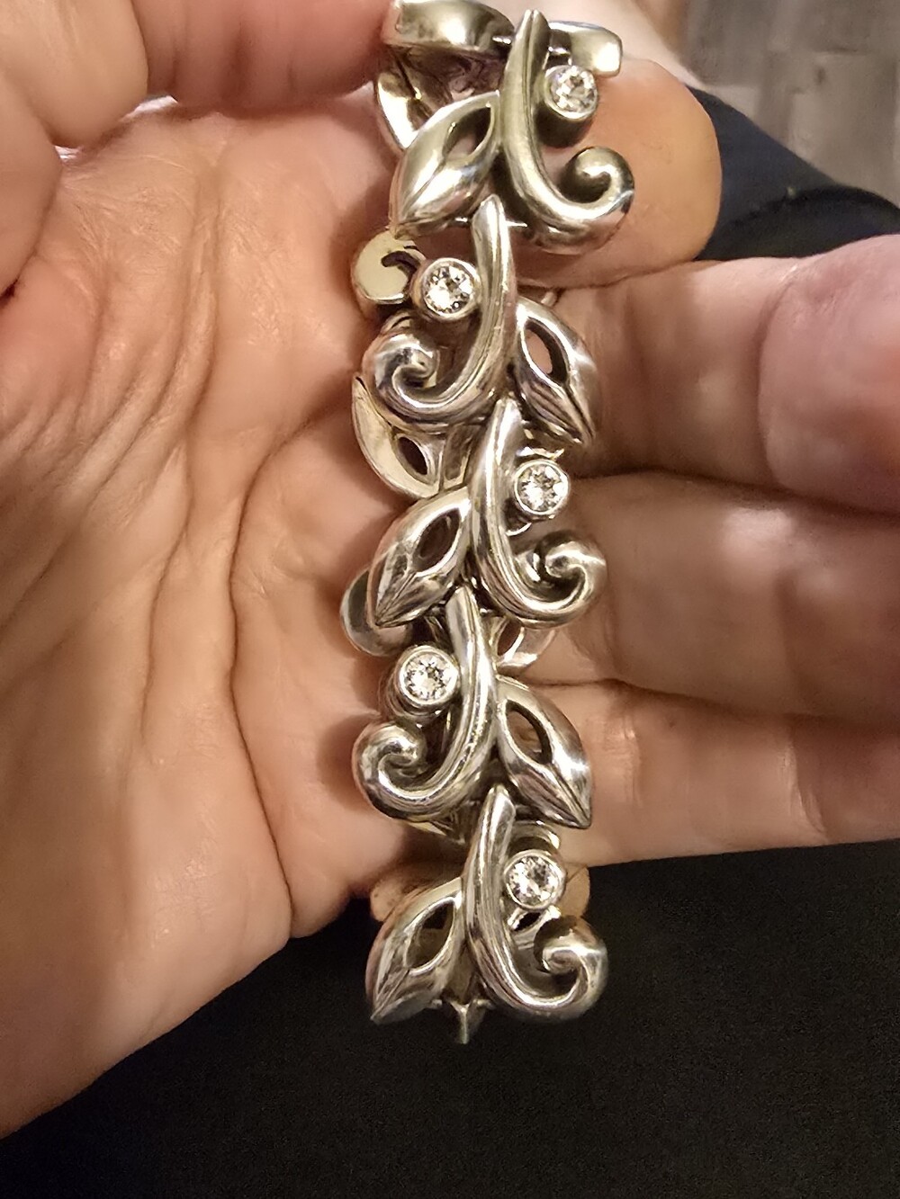 Brighton crystal leaf vine link bracelet.